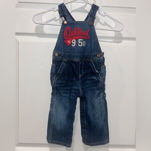 OshKosh B'Gosh 100%‎ Cotton Blue Denim Carpenter Bib Overalls 18 months